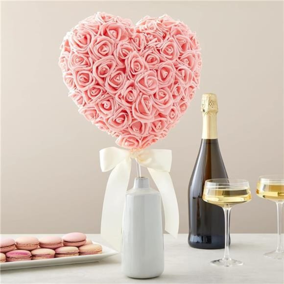 100 Pack Pink Artificial Flowers Bulk Stemless Fake Foam Roses for Wedding Deco - Picture 5 of 6